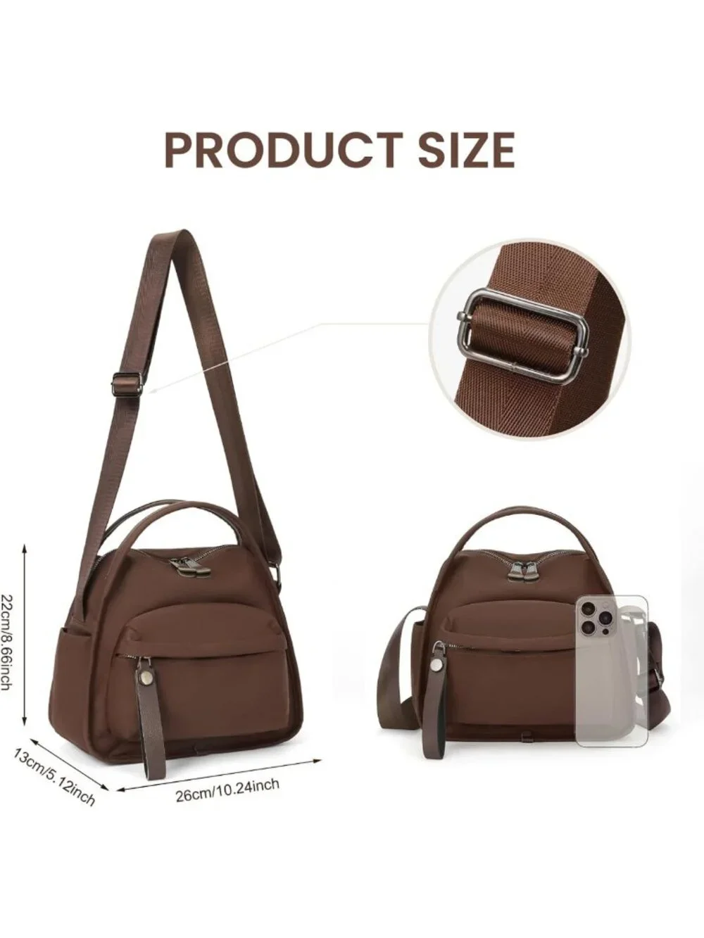 Chic Solid Color Crossbody Bag | Stylish Zipper Handbag with Soft Top Handle